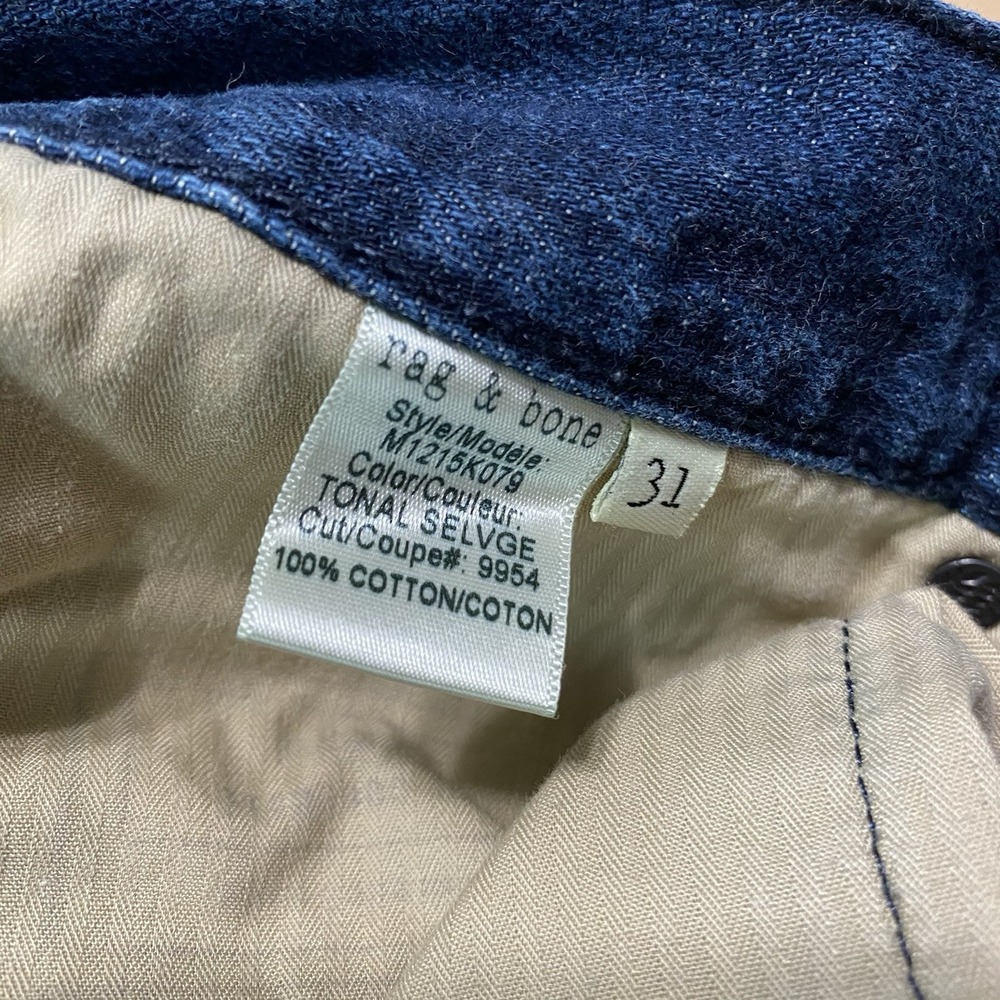 Rag & Bone Jeans Men's 31 31x31 Denim Fit 3 SLIM Straight‎ Leg Button Fly - Picture 12 of 14